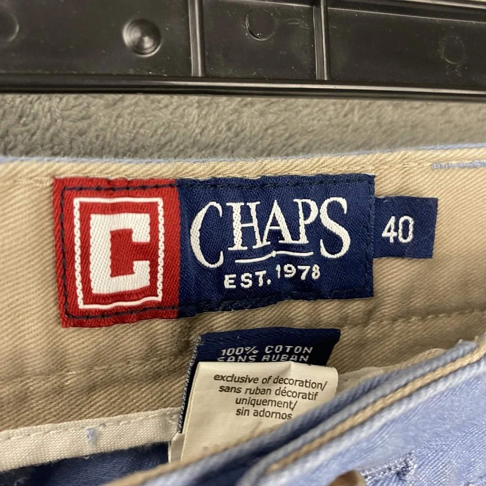 Chaps Mens 40 Blue Chino Shorts